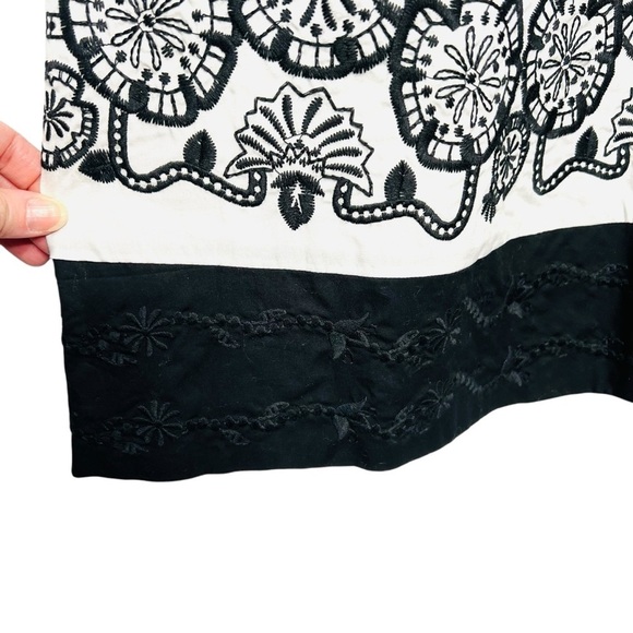 Johnny Was Mel Embroidered Midi Dress Black White Size M - Picture 6 of 11